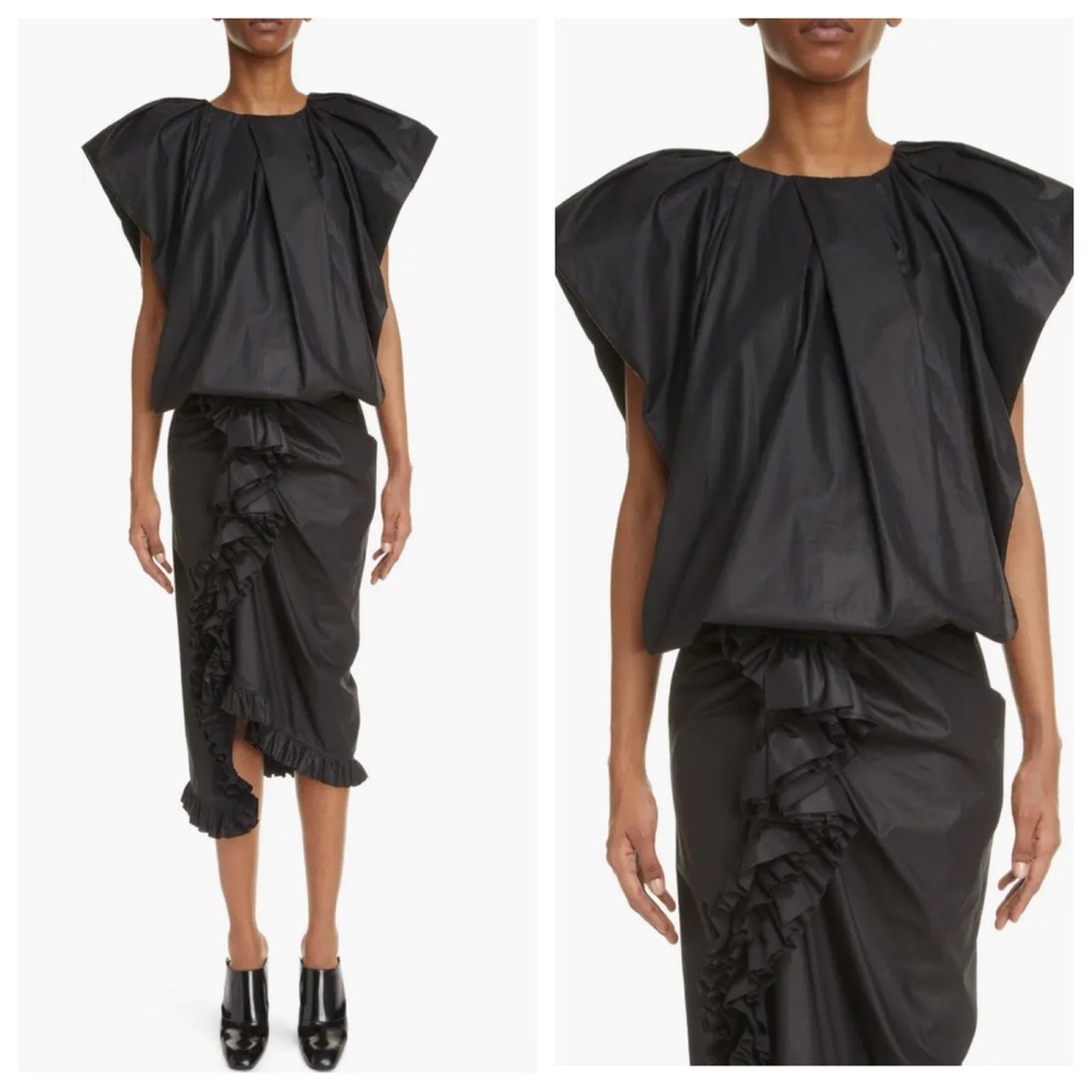Dries Van Noten Ruffled Midi Black Skirt - Picture 6 of 16